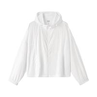 森马（Semir）外套女抽绳宽松连帽质感夹克女生百搭夏季凉感防晒衣户外温柔 漂白10007 3XL