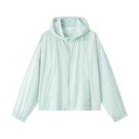 森马（Semir）外套女抽绳宽松连帽质感夹克女生百搭夏季凉感防晒衣户外温柔 粉蓝80084 3XL