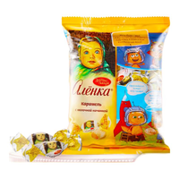 爱莲巧俄罗斯糖果芝麻花生巧克力酥糖大头娃娃年货喜糖零食品 爱莲巧牌牛奶夹心硬糖500g*1袋