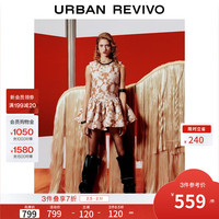 UR UR2026春季女装休闲珠片花朵刺绣超短款连衣裙UWH760006+ 橙色 XL