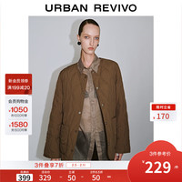 UR UR2025秋季女装气质菱格绗缝对称口袋羽绒服UWM150022+ 红棕 M