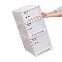 稻草熊 抽屉式收纳箱大号家用熟料衣服整理箱衣物收纳储物盒可叠加厚款 1878【深45*宽44*高23cm】 【单个装】透明色（）