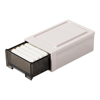 稻草熊（DOCOXO）塑料收纳箱抽屉式衣柜衣服玩具储物收纳箱家用内衣收纳盒整理箱子 13L【深37-宽25-高14cm】 黑透加厚款【单只装】