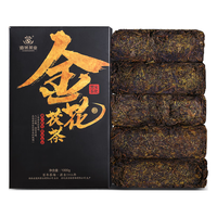 道然金花茯茶湖南黑茶金花手筑茯砖茶安华本地原料4年陈年茶 金花茯茶 1000克