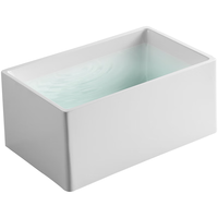 果敢 北欧简约独立式浴缸薄边亚克力小卫生间日式深泡浴缸025 全白独立缸(不含龙头) 1m