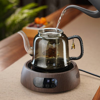 全度耐高温加厚玻璃煮茶壶大容量烧水壶侧把煮茶壶家用煮水壶 墨色小鱼蒸煮茶壶+