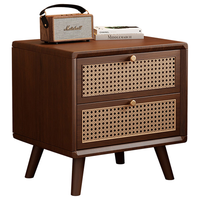 大海边床头柜实木2026新款现代简约收纳多功能小柜子北欧卧室床边储物柜 经典款-