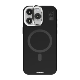 猿气 液态硅胶 隐藏式镜框支架 融黑 iPhone 15 Pro Max 手机壳
