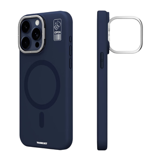 猿气「凝脂」适用苹果17promax支架手机壳iphone16pro液态硅胶保护套15/14pm隐藏支点磁吸防摔壳 【隐藏式镜框支架】藏蓝 iphone 15 pro