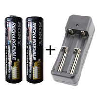 索尼索尼sony3.7V18650充电锂电池3000毫安强光手电筒风扇动动力电芯 1节平头+1节尖头+充电器