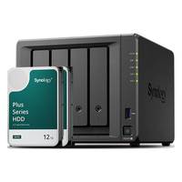 Synology/群晖 四核心 NAS网络存储服务器+12TB硬盘 2*12TB 4GB