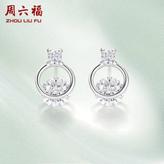 PLUS会员：周六福 S925银耳钉 几何耳坠一对