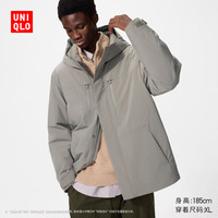 优衣库 男装女装高性能复合连帽外套保暖夹克含羽绒智暖衣478277 31 米色 3XL
