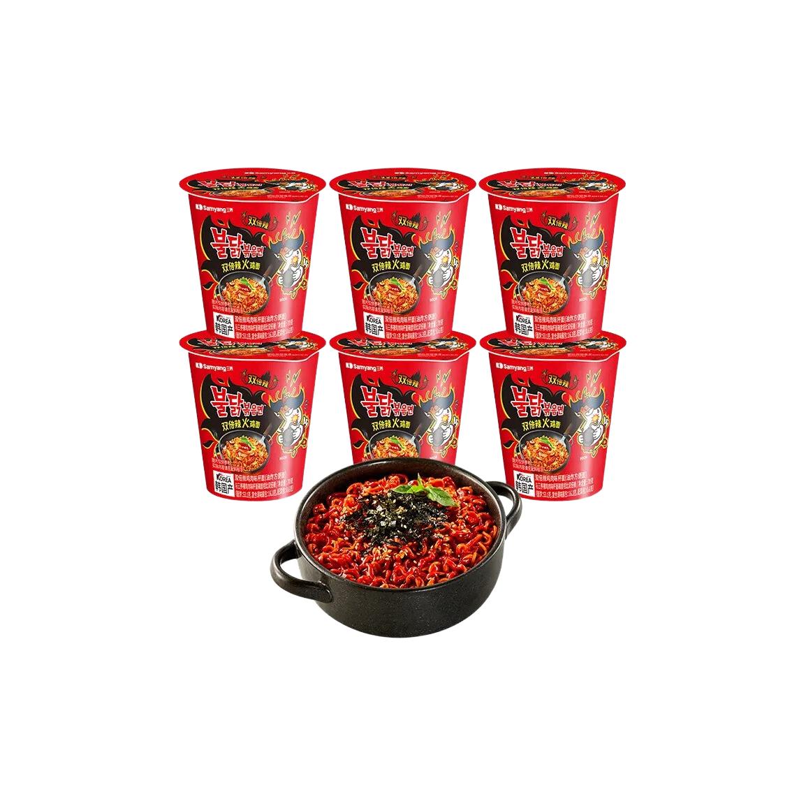 三养 双倍辣火鸡面 70g*6桶 方便面