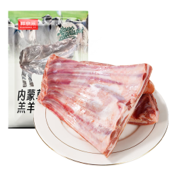 鲜京采 内蒙草原散养羔羊排 原切清真 1kg 袋装