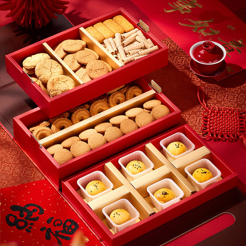 华美 万事皆福年货礼盒 休闲零食糕点饼干