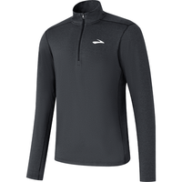 布鲁克斯（BROOKS）贴身运动上衣男女慢跑透气T恤半拉链长袖上衣皮肤衣 【男】麻灰黑 XL