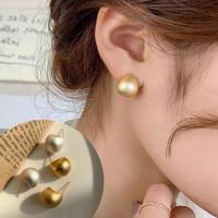 珍宝银楼 简约气质圆形水滴耳环女春夏款高级感磨砂金属风独特小众耳钉耳饰