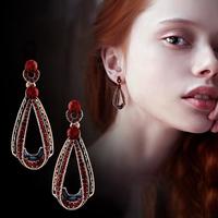 Special 轻奢复古个性气质红色耳饰显瘦长款耳坠耳环耳钉女气质2025新