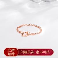 明牌珠宝 K金彩金加长链延长链尾链玫瑰金配链三色