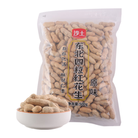 沙土东北四粒红花生原味500g/袋 坚果炒货京东自营年货休闲办公小零食