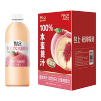 小轻甘轻上100%椰子水椰汁饮料含天然电解质椰子水0添加香精可饮用 轻上水蜜桃汁果汁礼盒1L*4瓶