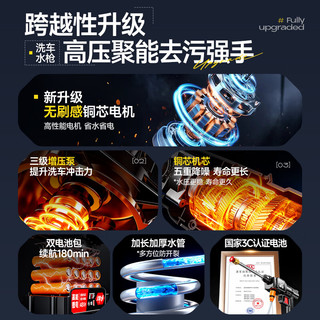  闲鸟 德系10级强动力 无线洗车机+5米高压防爆管+泡沫壶