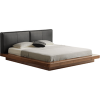  YESWOOD/源氏木语 悬浮设计 实木床 真皮软靠