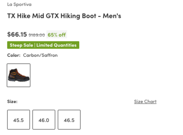 LA SPORTIVA 男款 TX Hike Mid GTX 徒步靴 大尺码