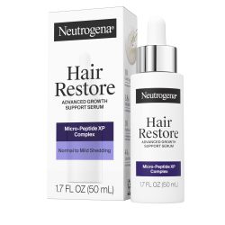 Neutrogena 露得清 Hair Restore 高级生长支持精华,头发和头皮护理微肽 XP 复合物,可恢复根部,滋养头皮,增强可见头发密度,1.7 液体盎司