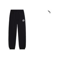 李宁 LI-NING童装儿童裤子男大童春秋款休闲基础款百搭舒适亲肤收口运动长裤 黑色 175