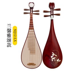 乐海 琵琶乐器初学者入门非洲紫檀木原木色多款图案名师选琴DJ12-2
