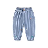 班喜迪女童牛仔裤春夏2025宝宝洋气裤子男童儿童宽松休闲长裤 找客服