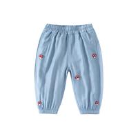 班喜迪女童牛仔裤春夏2025宝宝洋气裤子男童儿童宽松休闲长裤 W42X7018蓝色