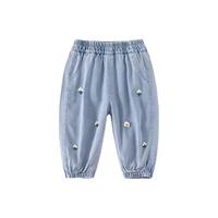 班喜迪女童牛仔裤春夏2025宝宝洋气裤子男童儿童宽松休闲长裤 B8150-蓝色