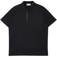 杰克·琼斯(JACK&JONES)25年男装POLO衫男士速干吸湿透气夏季翻领T恤短袖polo衫珠地面料 E40黑色 常规 XL