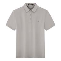 七匹狼黄宗泽同款【凉感+抗菌】短袖T恤男夏季男装经典商务翻领纯色polo 003(中灰)1D1D30606137 4XL 190/104A