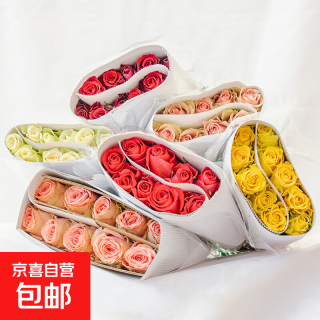 玫瑰鲜花 随机色玫瑰 10支