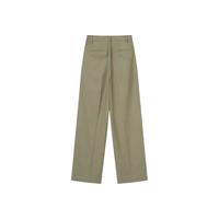 ELAND衣恋垂感西装裤女直筒拖地长裤格雷系2024春季 军绿色(49)Khaki M/165