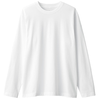 無印良品 MUJI（無印良品 ）男式 天竺织 圆领长袖T恤男士打底衫男款25年春季 
AB1L3A5S 白色 L （175/100A）