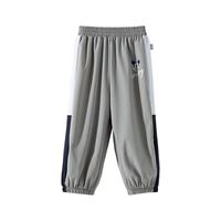 迪士尼宝宝儿童卡通长裤防蚊裤时尚休闲舒适透气卡通裤子夏季 ZD2EK009浅灰 100