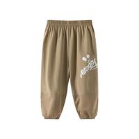 迪士尼宝宝儿童卡通长裤防蚊裤时尚休闲舒适透气卡通裤子夏季 ZD2EK003卡其 100