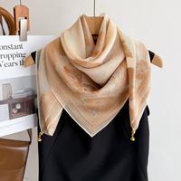 品彩 磁扣丝巾女秋冬季薄款发带遮脖子磁吸扣方巾护颈围脖时尚保暖高级