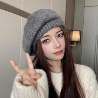 MT·MIT 帽子女高级感时尚贝雷帽女春季针织画家帽子毛线帽舒适保暖堆堆帽