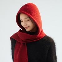 宏达 秋冬保暖女士百搭针织帽子围脖防风高级感包头冷帽