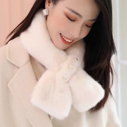 MT·MIT 围巾女春季保暖围脖韩版风毛绒围脖护颈围巾毛绒毛领女高级感围巾