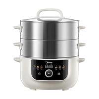 美的 电蒸锅家用三层容量可预约不锈钢蒸煮一体锅0塑0涂层2025