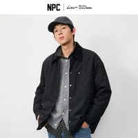 NPC 潮牌90鸭绒拼接灯芯绒领口羽绒夹克男教练夹克秋冬NP57DJ62