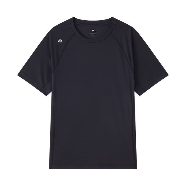 京东京造 超轻速干 男士运动T恤  黑色-2.0 XL