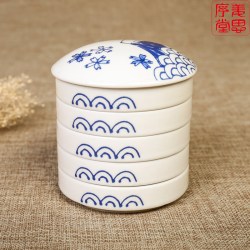 姜思序堂 景德镇白瓷五层调色碟 料碟 国画颜料磁碟瓷碟 调色盘 墨碟陶瓷包邮